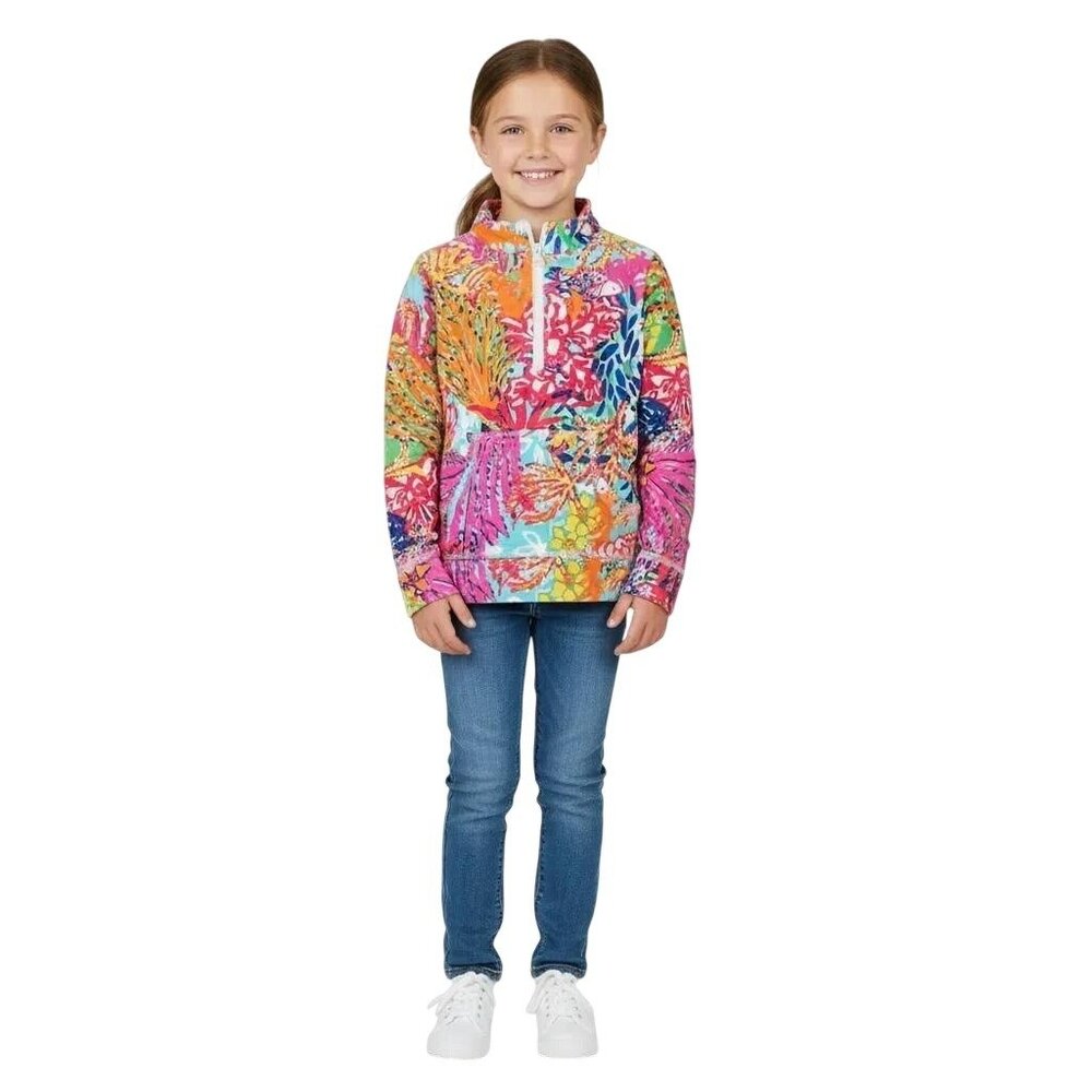 Lilly Pulitzer Girls Multicolor Floral Skipper Popover Pullover Top Size M (6-7)
